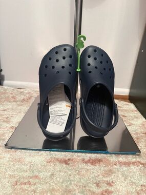 Womens Navy Blue Lightweight Clog Sandals with Adjustable Heel Strap